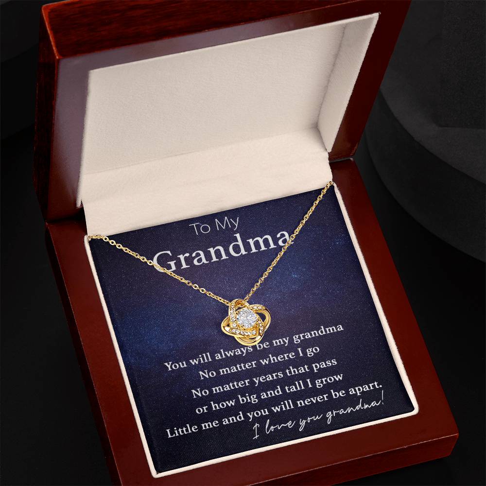 To My Grandma - Never be Apart - Love Knot Necklace