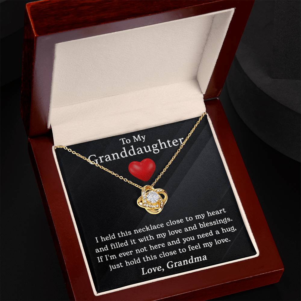 To My Granddaughter - Feel My Love - Love Knot Necklace
