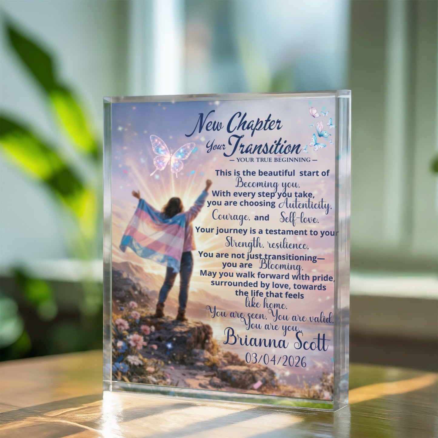 Personalized acrylic plaque Transgender Pride Gift transgender change gift Personalized Transgender Flag transgender pride gift month trans pride gift