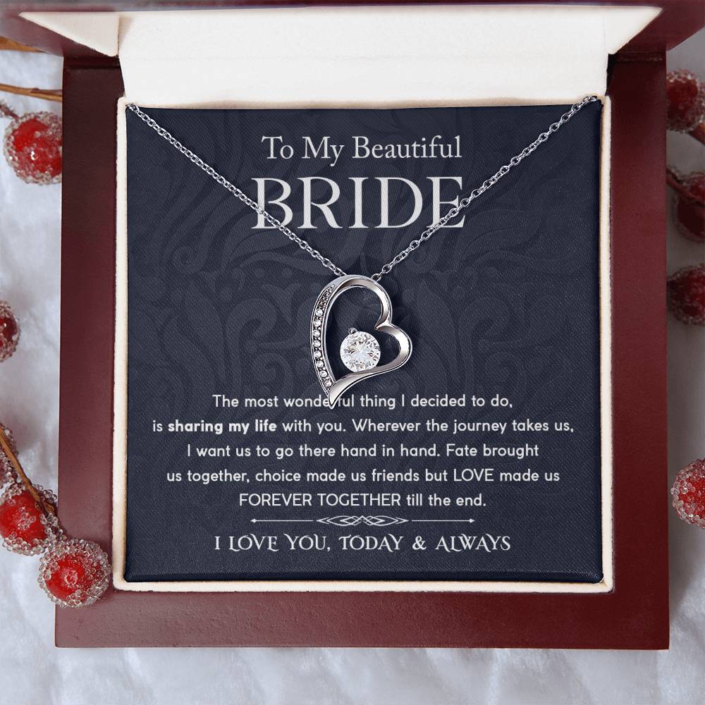 To My Bride - Forever Together - Forever Love Necklace