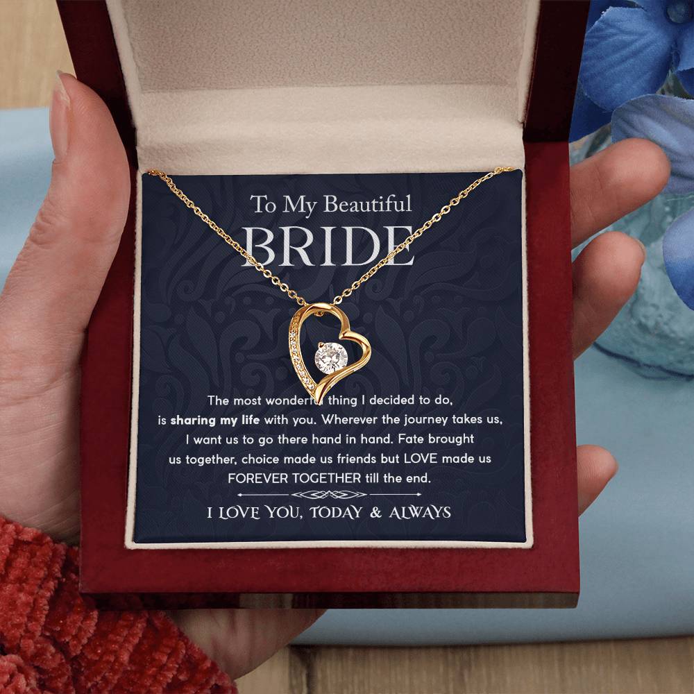 To My Bride - Forever Together - Forever Love Necklace