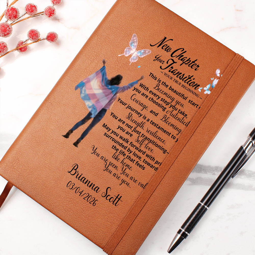 Personalized Transgender Pride Gift transgender change Journal gift New chapter gift Transgender Flag transgender pride gift month trans pride gift