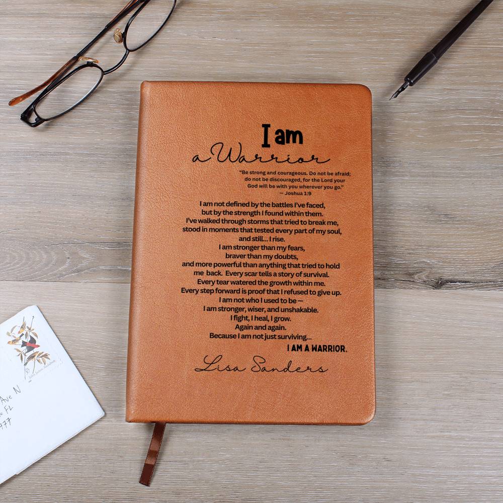 Personalized I am a warrior gift, cancer journal gift, strength gift for her him, divorce gift women, gift for best friend