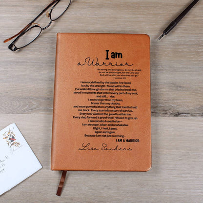 Personalized I am a warrior gift, cancer journal gift, strength gift for her him, divorce gift women, gift for best friend