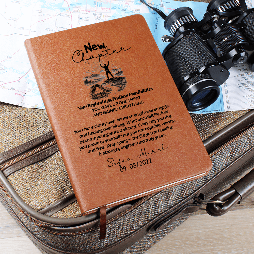 Personalized sobriety gift for women, Custom name recovery gift journal Sober anniversary gift recovery sponsor gifts AA recovery gift symbol sober
