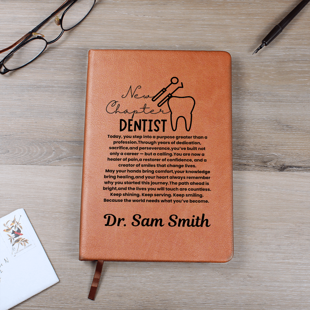 Personalized Leather vegan Dentist Journal, Future dentist gift, Dental Student gift, dental graduation gifts, Dental School gift, future dentist gift for him her