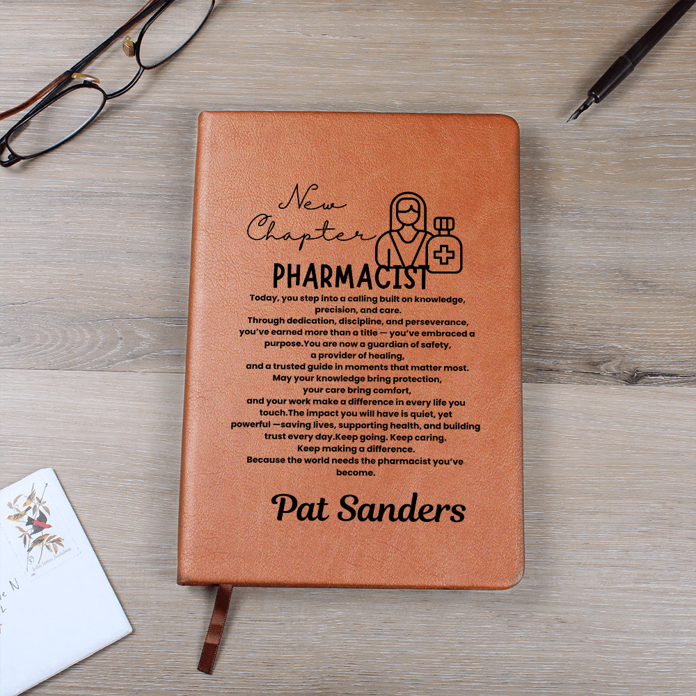 Custom name pharmacist journal, New chapter pharmacist school graduation gift, new pharmacist gift, pharmacy grad gifts, doctor of pharmacy, pharmacy graduation.