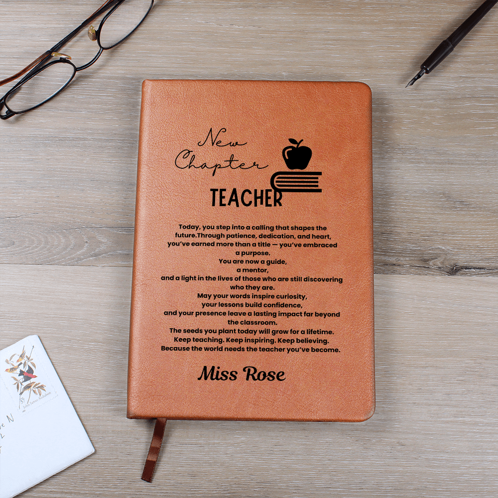 Custom name teacher journal, new teacher gifts, future teacher gift, teacher graduation gift for him her, teacher keepsake, teacher grad gift, teacher keepsake, teacher retirement.