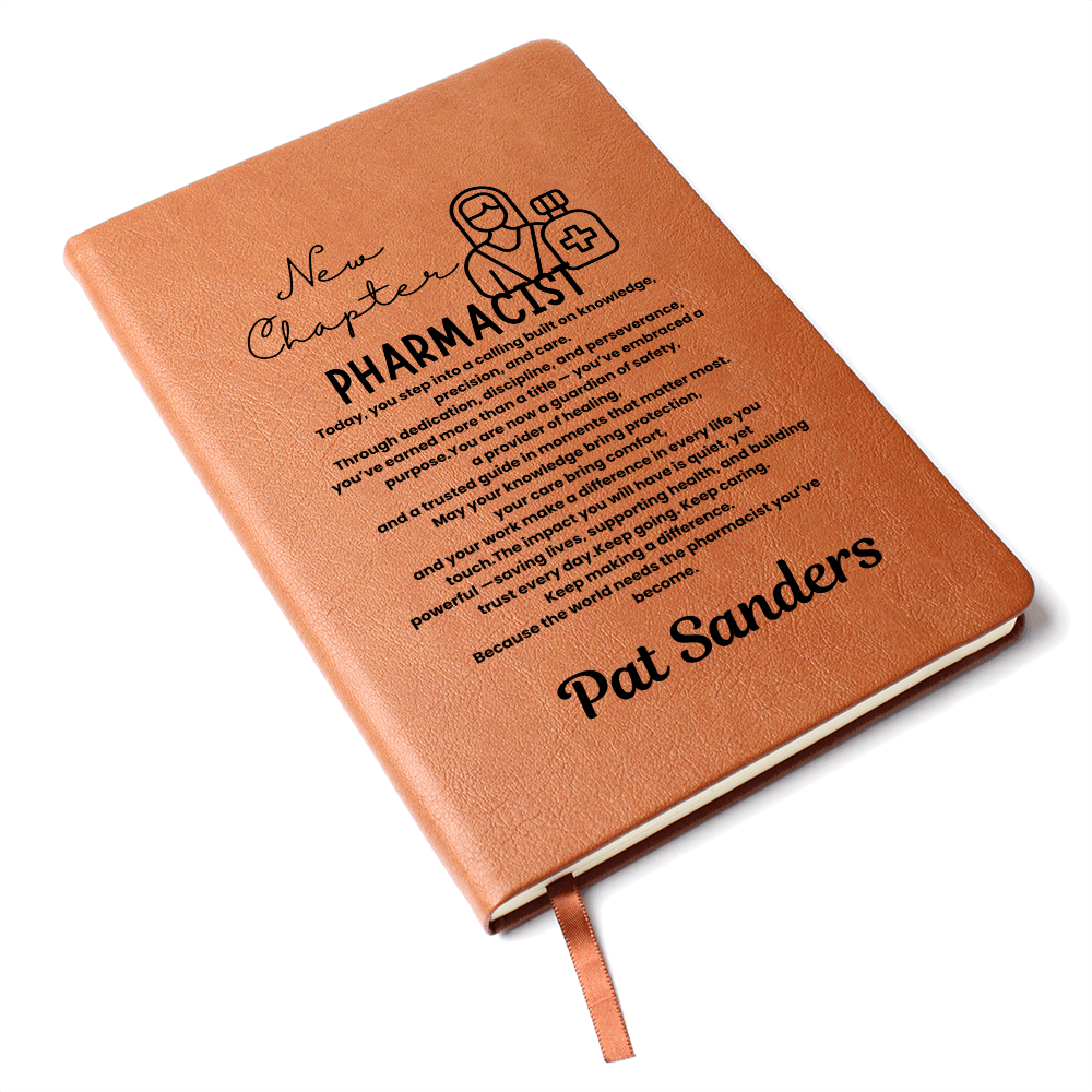 Custom name pharmacist journal, New chapter pharmacist school graduation gift, new pharmacist gift, pharmacy grad gifts, doctor of pharmacy, pharmacy graduation.
