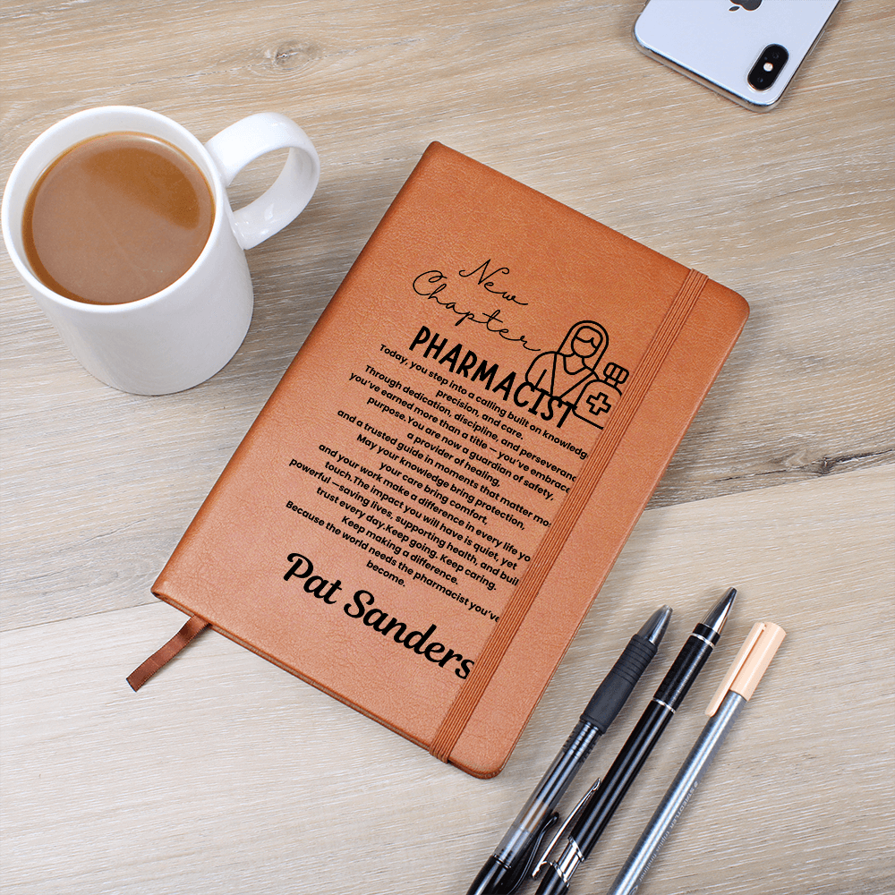 Custom name pharmacist journal, New chapter pharmacist school graduation gift, new pharmacist gift, pharmacy grad gifts, doctor of pharmacy, pharmacy graduation.