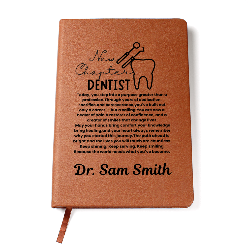 Personalized Leather vegan Dentist Journal, Future dentist gift, Dental Student gift, dental graduation gifts, Dental School gift, future dentist gift for him her