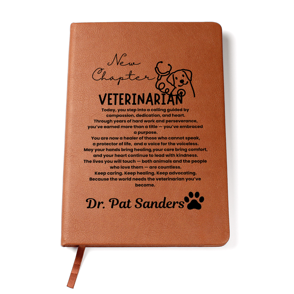 Custom name veterinarian journal, veterinarian graduation for him her, vet grad gift, future veterinarian gift for daughter granddaughter niece.