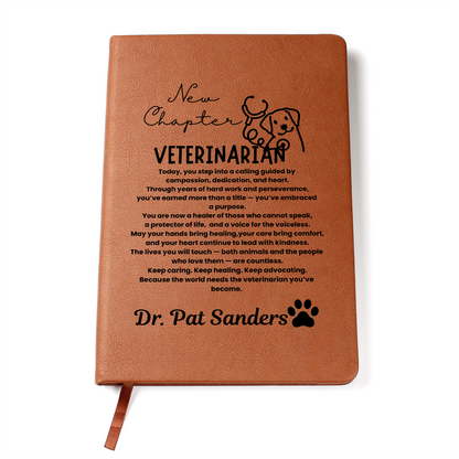 Custom name veterinarian journal, veterinarian graduation for him her, vet grad gift, future veterinarian gift for daughter granddaughter niece.