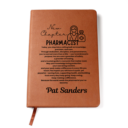 Custom name pharmacist journal, New chapter pharmacist school graduation gift, new pharmacist gift, pharmacy grad gifts, doctor of pharmacy, pharmacy graduation.