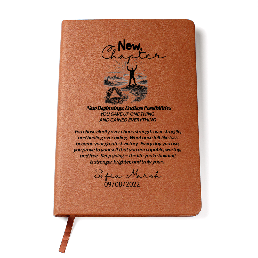 Personalized sobriety gift for women, Custom name recovery gift journal Sober anniversary gift recovery sponsor gifts AA recovery gift symbol sober