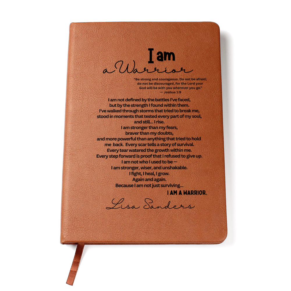 Personalized I am a warrior gift, cancer journal gift, strength gift for her him, divorce gift women, gift for best friend