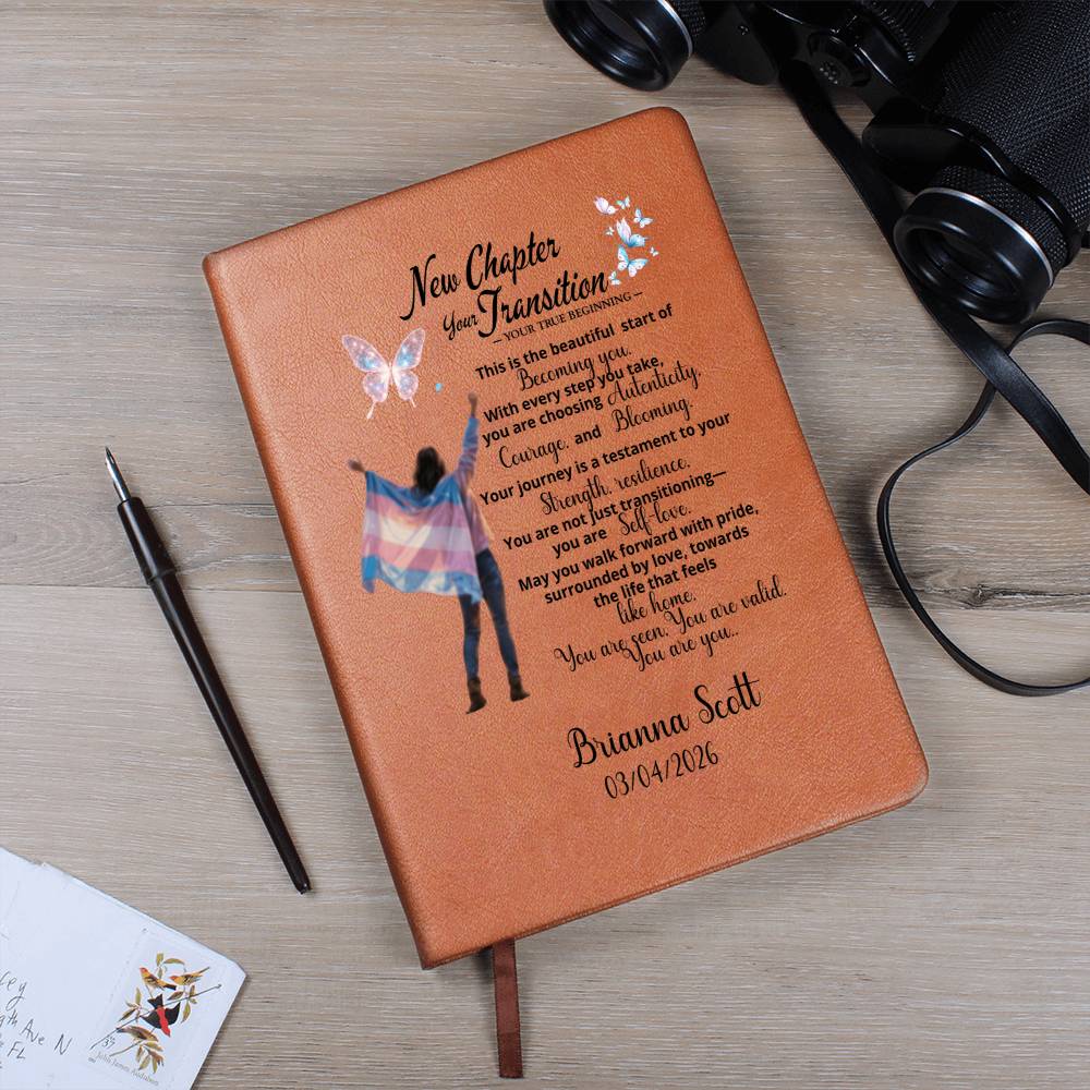 Personalized Transgender Pride Gift transgender change Journal gift New chapter gift Transgender Flag transgender pride gift month trans pride gift