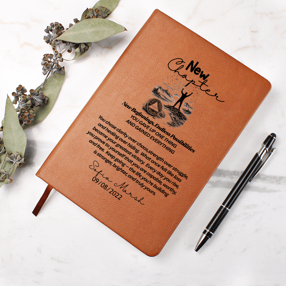 Personalized sobriety gift for women, Custom name recovery gift journal Sober anniversary gift recovery sponsor gifts AA recovery gift symbol sober
