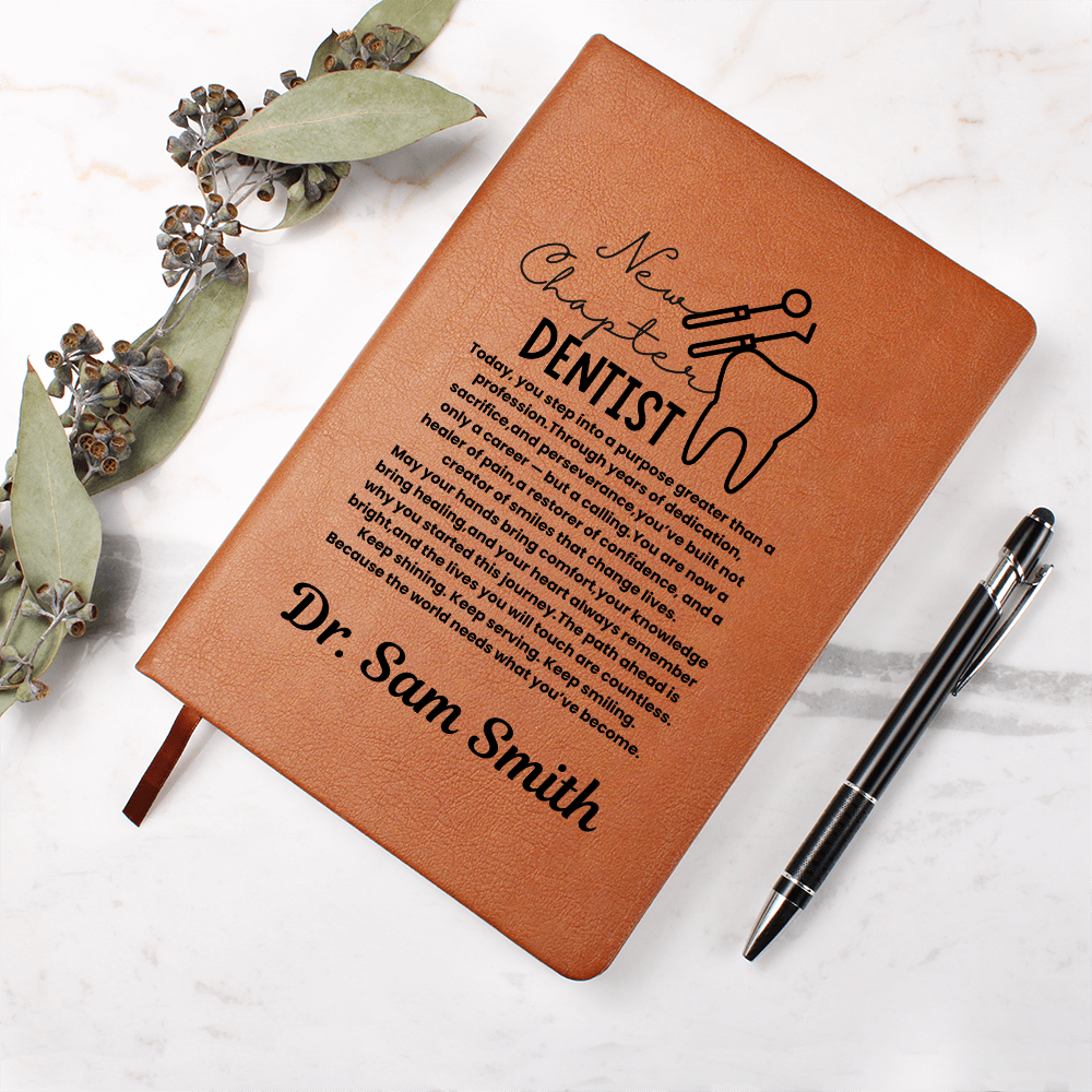 Personalized Leather vegan Dentist Journal, Future dentist gift, Dental Student gift, dental graduation gifts, Dental School gift, future dentist gift for him her