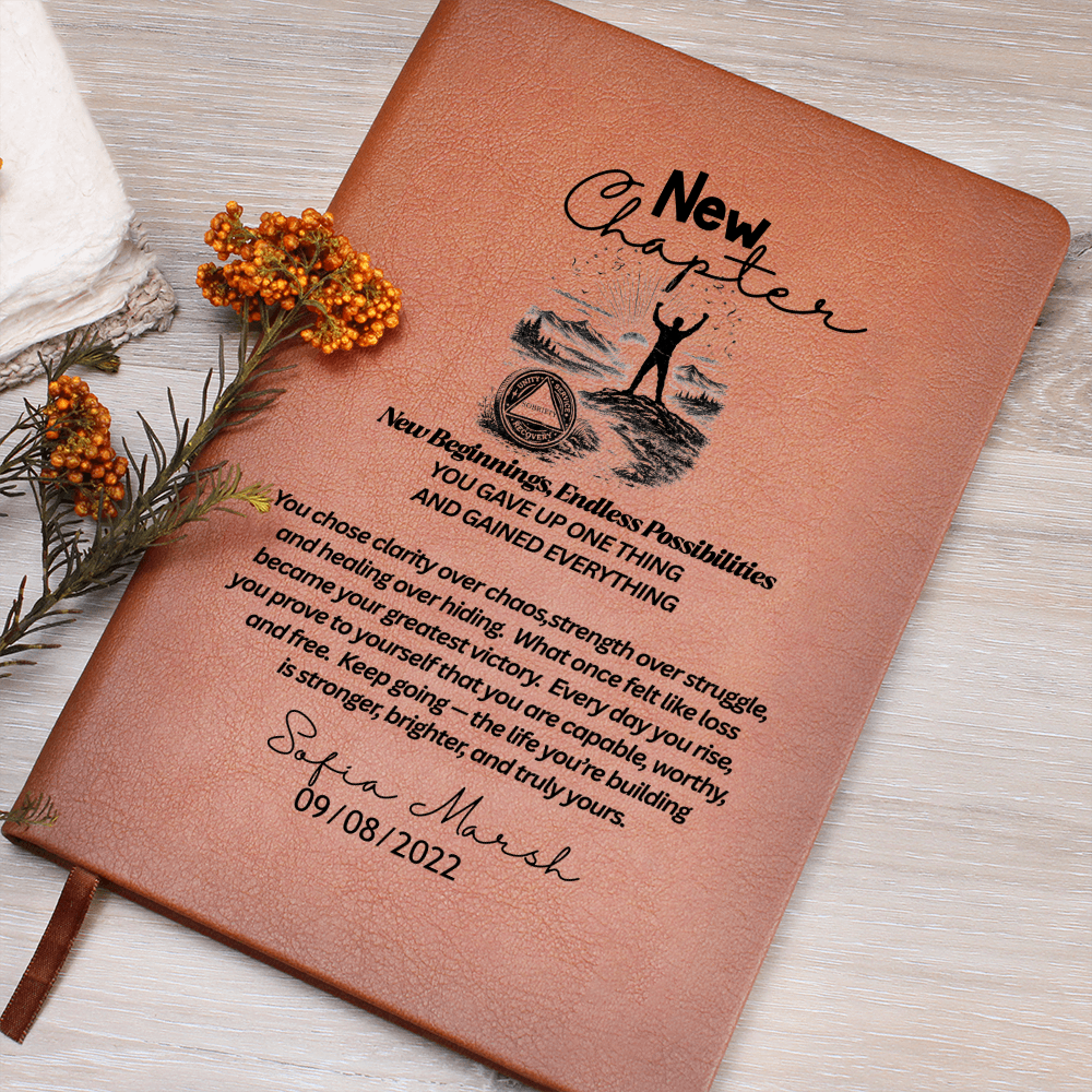 Personalized sobriety gift for women, Custom name recovery gift journal Sober anniversary gift recovery sponsor gifts AA recovery gift symbol sober