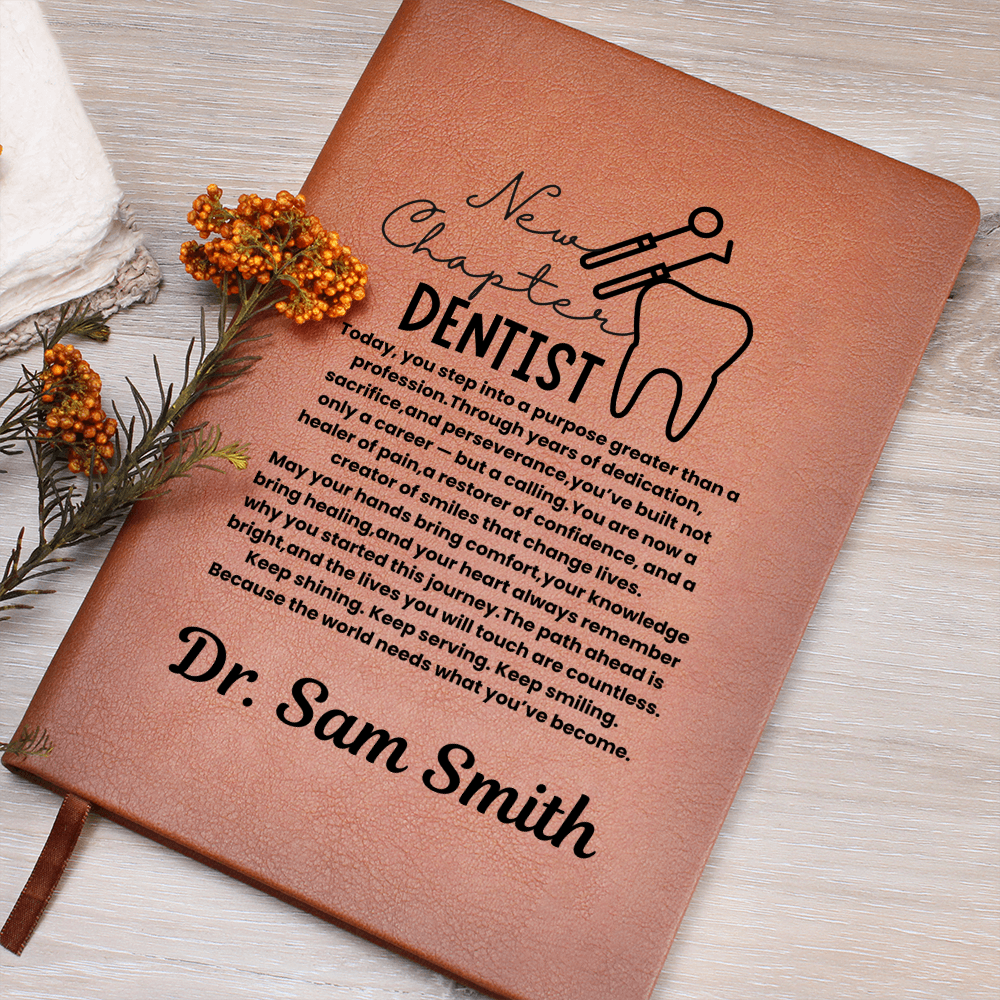 Personalized Leather vegan Dentist Journal, Future dentist gift, Dental Student gift, dental graduation gifts, Dental School gift, future dentist gift for him her