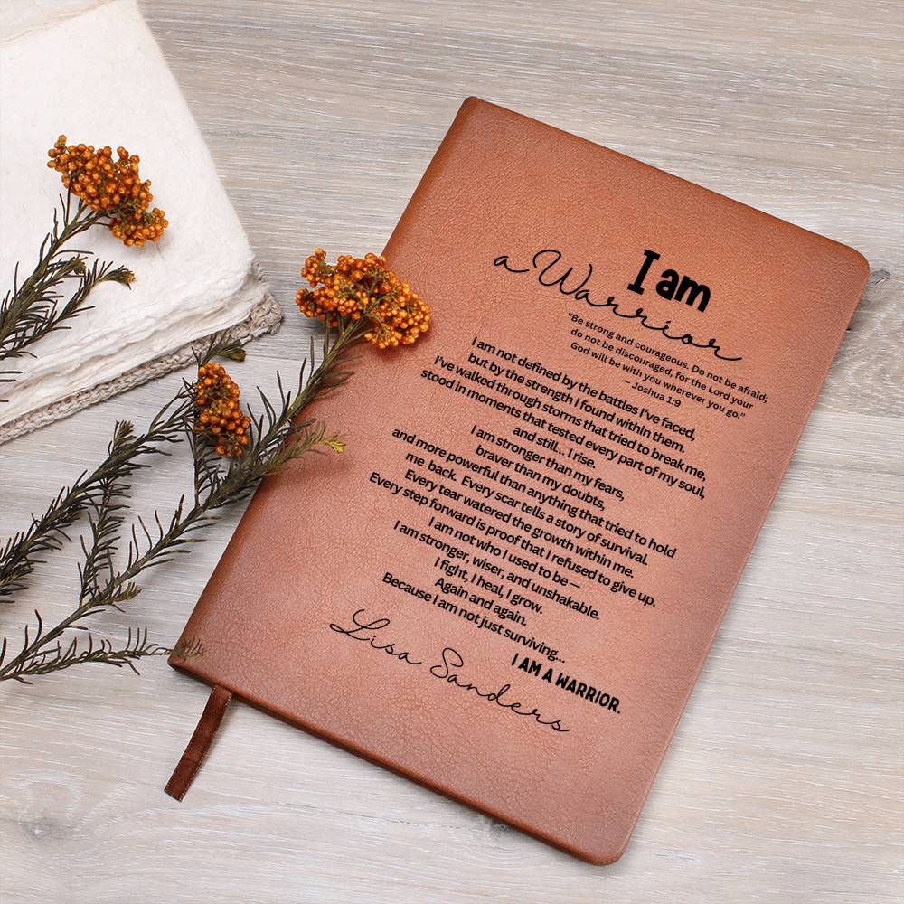 Personalized custom name I am a warrior journal, transplant survivor gift, cancer survivor journal, recovery gifts, faith encouragement