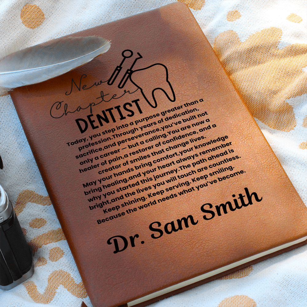 Personalized Leather vegan Dentist Journal, Future dentist gift, Dental Student gift, dental graduation gifts, Dental School gift, future dentist gift for him her