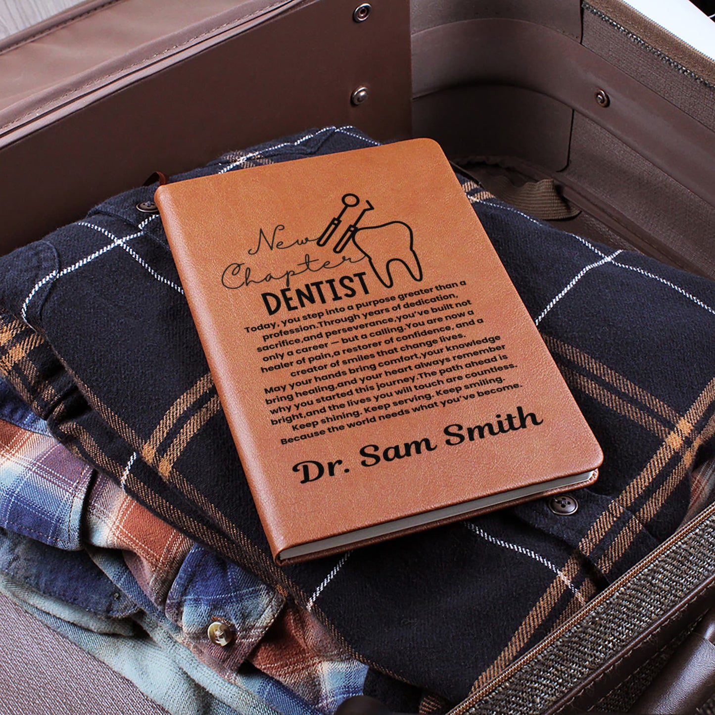 Personalized Leather vegan Dentist Journal, Future dentist gift, Dental Student gift, dental graduation gifts, Dental School gift, future dentist gift for him her