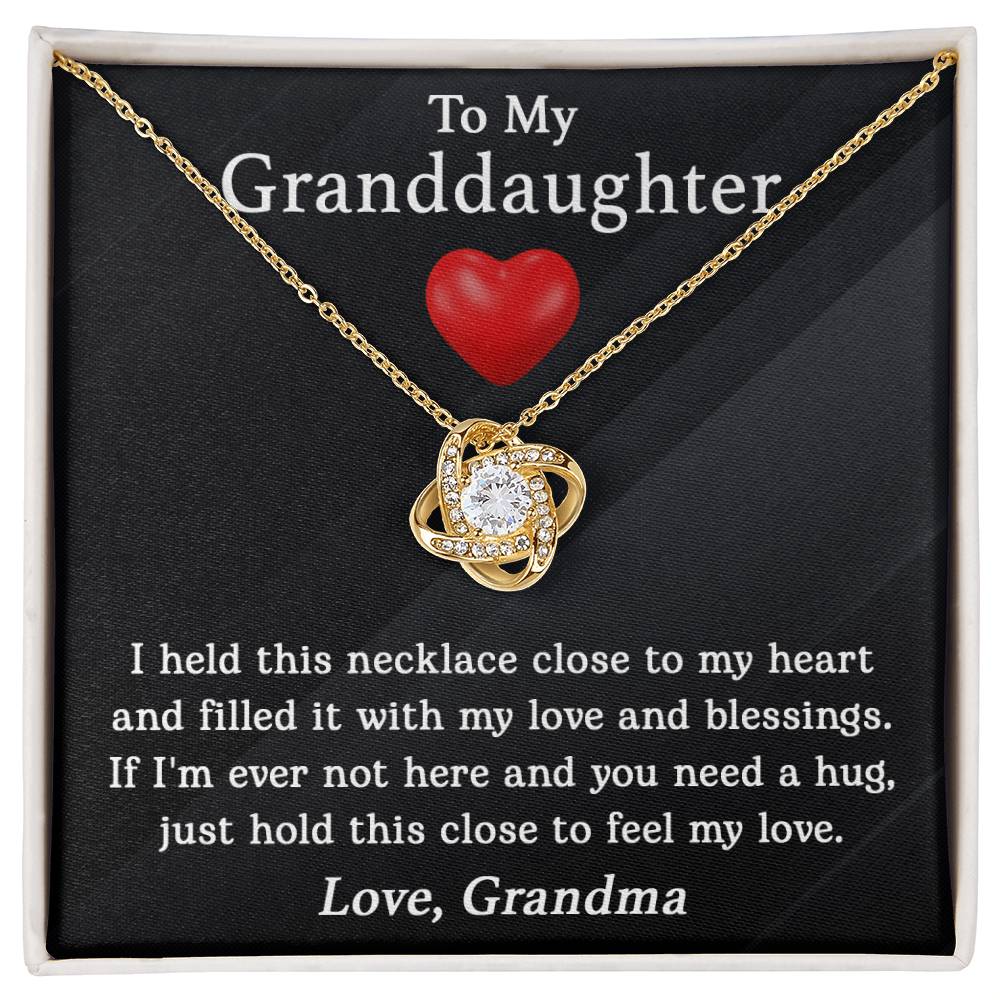 To My Granddaughter - Feel My Love - Love Knot Necklace