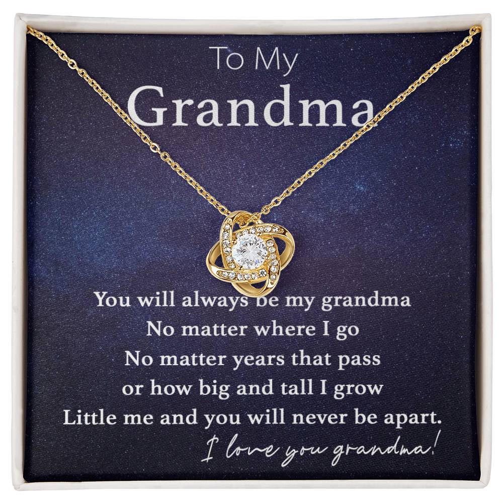 To My Grandma - Never be Apart - Love Knot Necklace