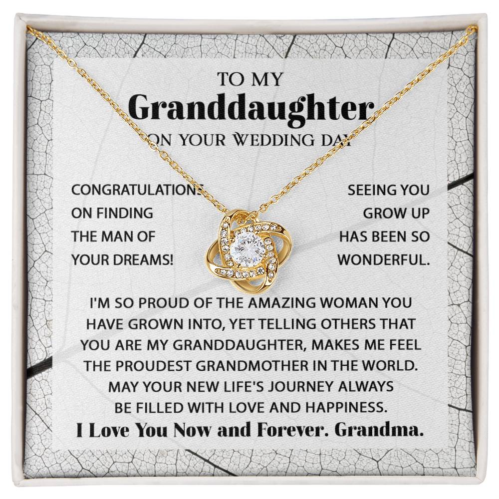 To My Granddaughter - On Your Wedding Day - Forever Love Necklace