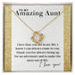 To My Amazing Aunt - I Love You - Love Knot Necklace