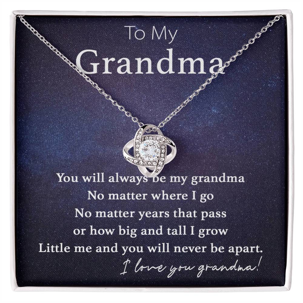 To My Grandma - Never be Apart - Love Knot Necklace