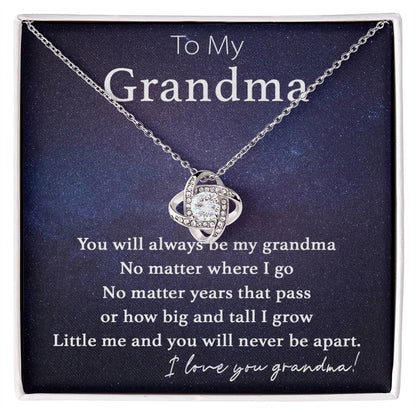 To My Grandma - Never be Apart - Love Knot Necklace