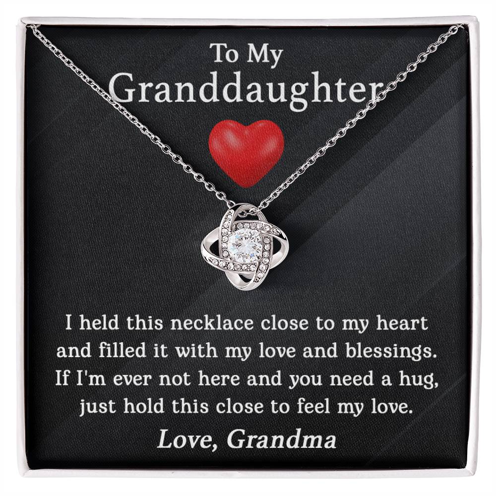 To My Granddaughter - Feel My Love - Love Knot Necklace