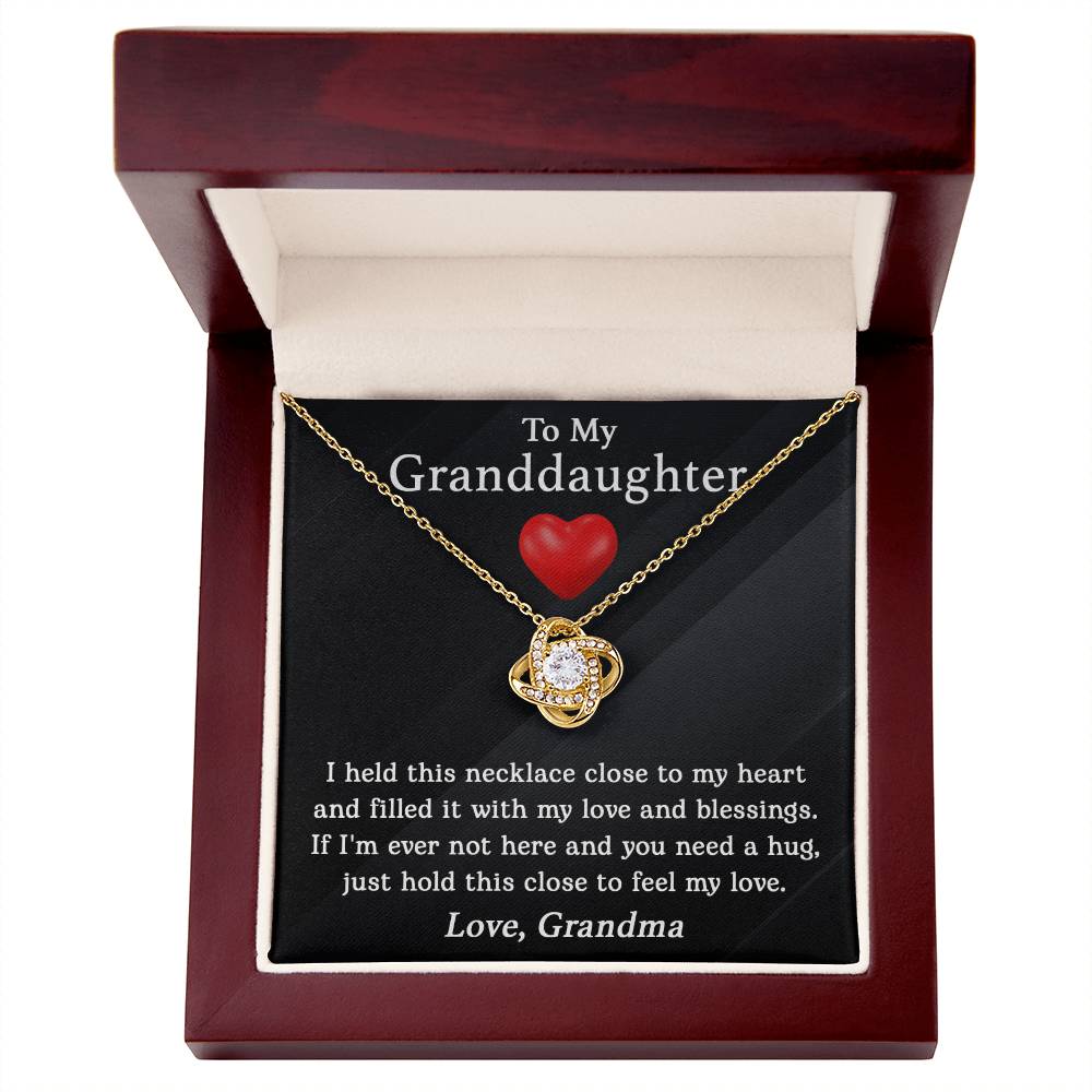 To My Granddaughter - Feel My Love - Love Knot Necklace