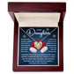 To my daughter - wherever you go you'll be watched by my love - Love Knot Necklace.