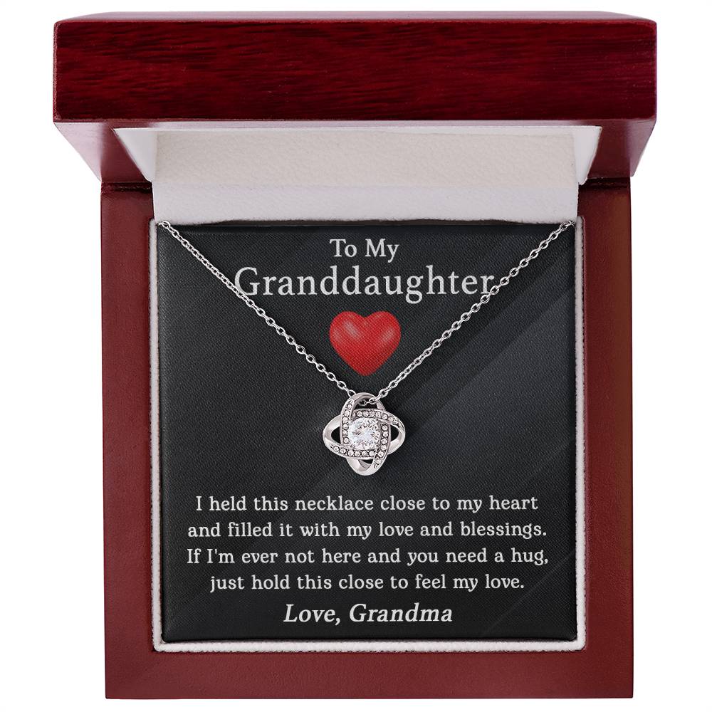 To My Granddaughter - Feel My Love - Love Knot Necklace