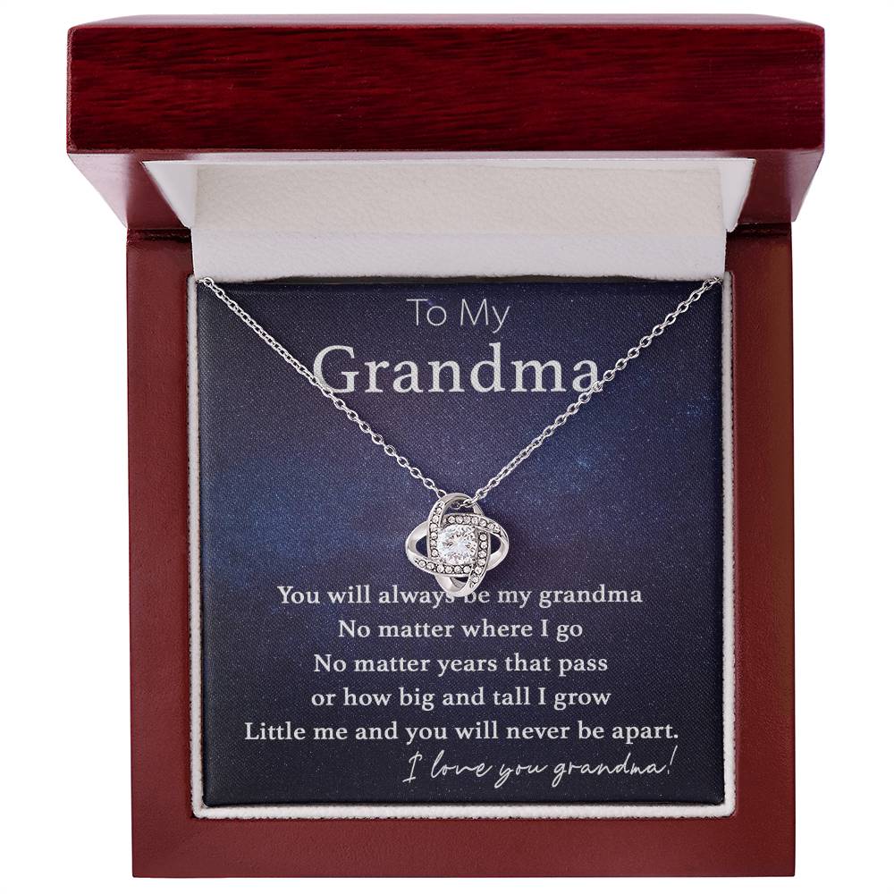 To My Grandma - Never be Apart - Love Knot Necklace