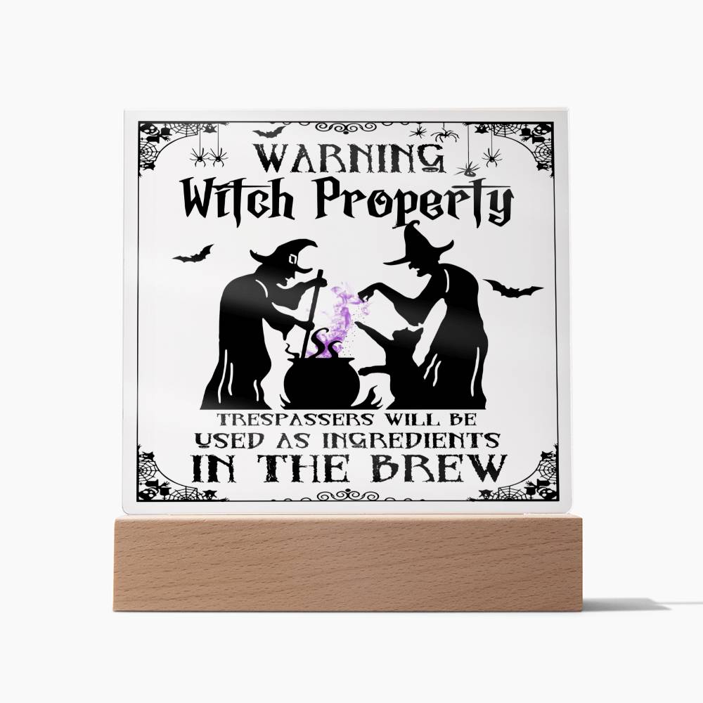 To my Mom - Halloween Warning Witch Property - LED Acrylic Plaque