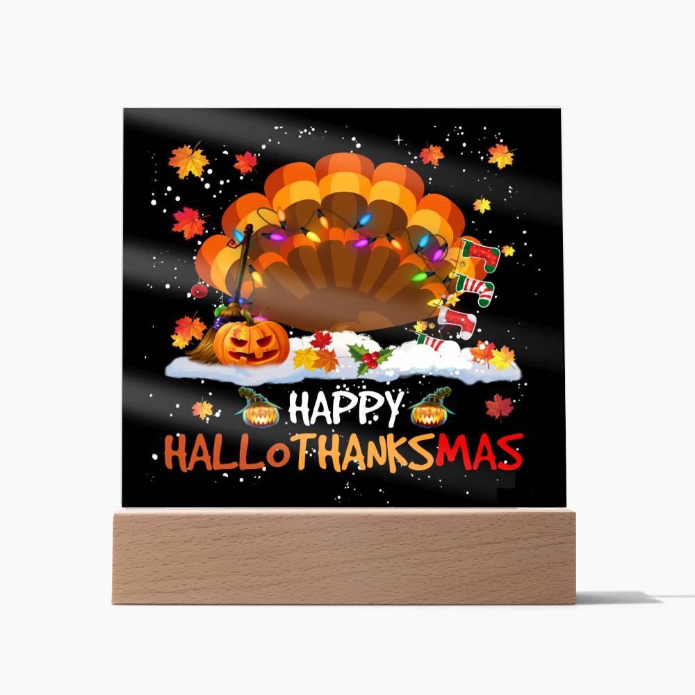 To my Mom - Happy thanksgiving - LED Acrylic Plaque