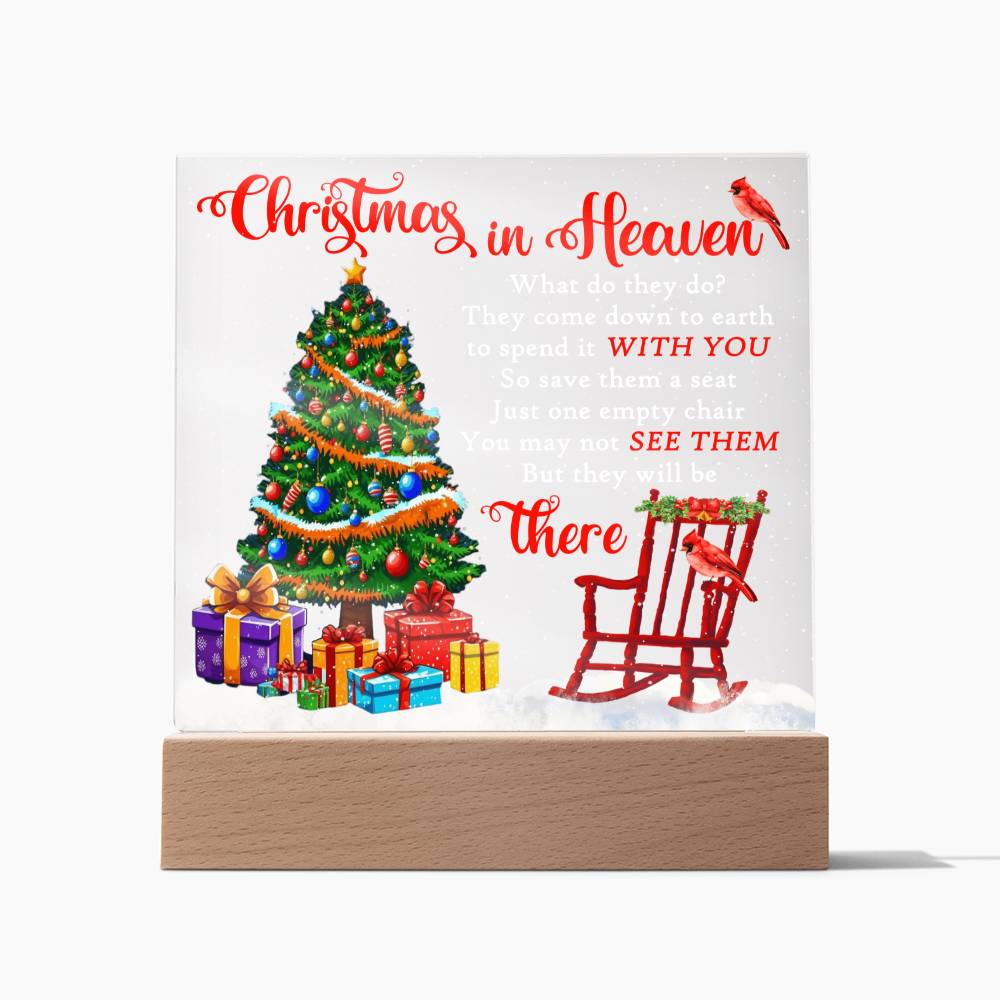 Mother gifts - Christmas in Heaven - LED Acrylic Plaque.