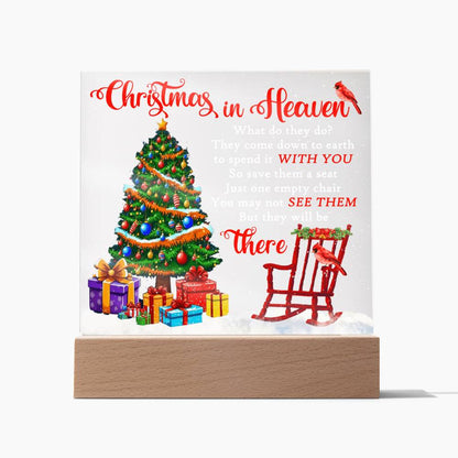 Mother gifts - Christmas in Heaven - LED Acrylic Plaque.