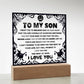 Son gifts - I want you believe deep in your heart - LED Acrylic Plaque.