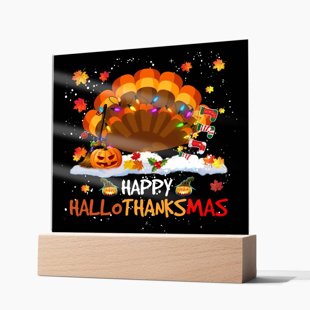 To my Mom - Happy thanksgiving - LED Acrylic Plaque