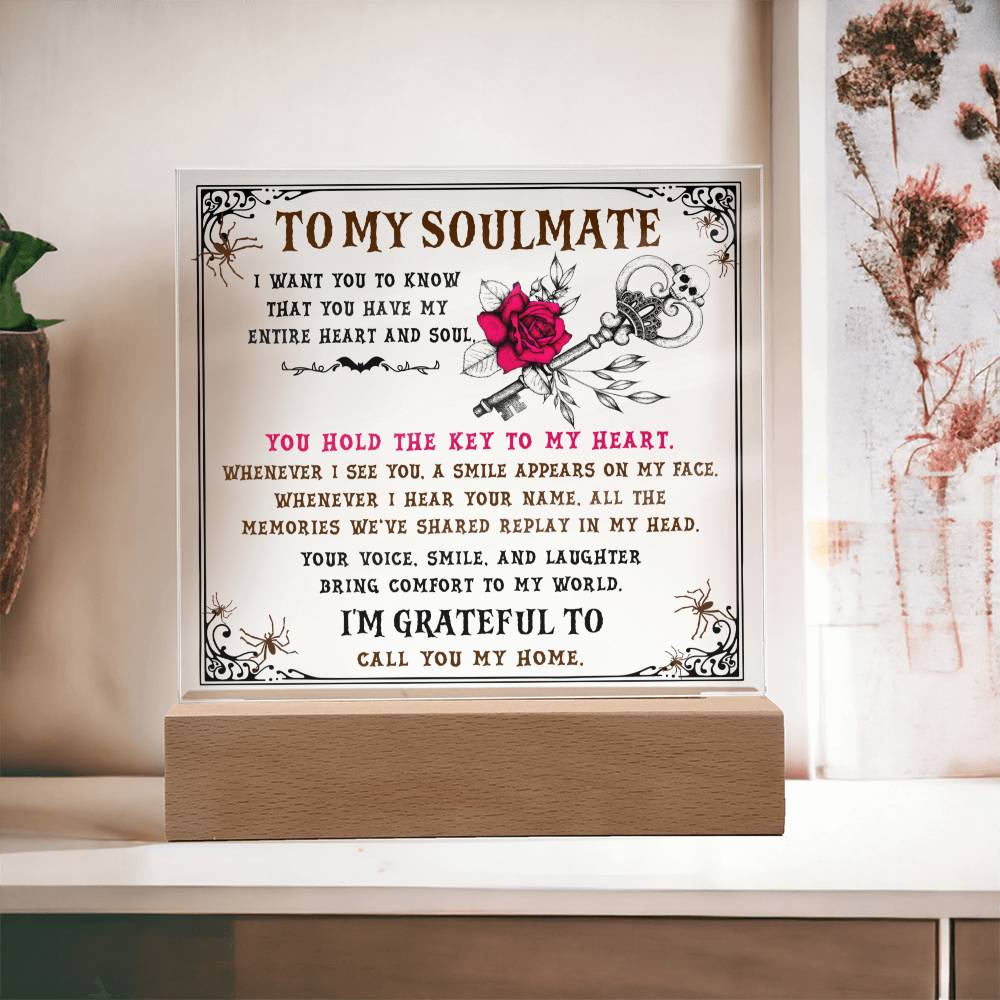 To my Soulmate - I want you to know that you have my Entire Heart and Soul - LED Acrylic Plaque