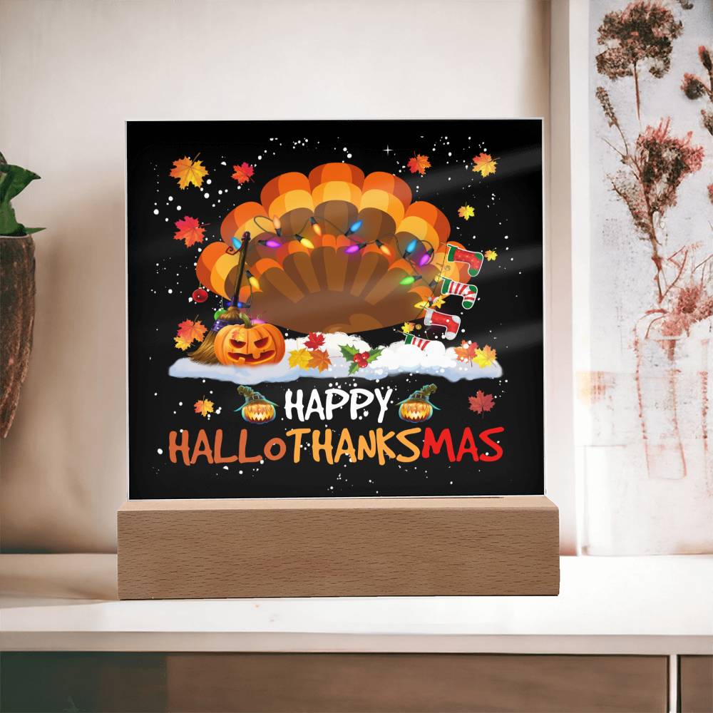 To my Mom - Happy thanksgiving - LED Acrylic Plaque
