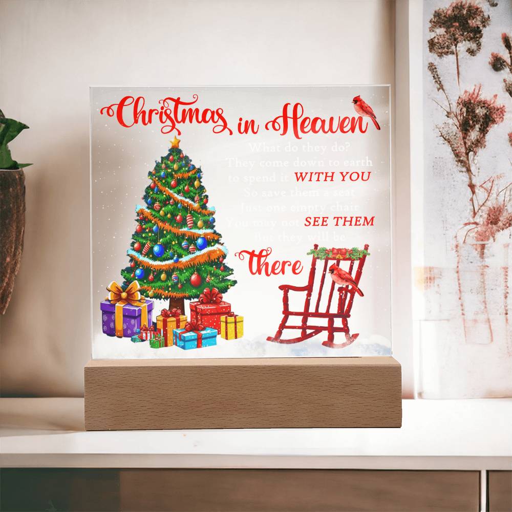 Mother gifts - Christmas in Heaven - LED Acrylic Plaque.