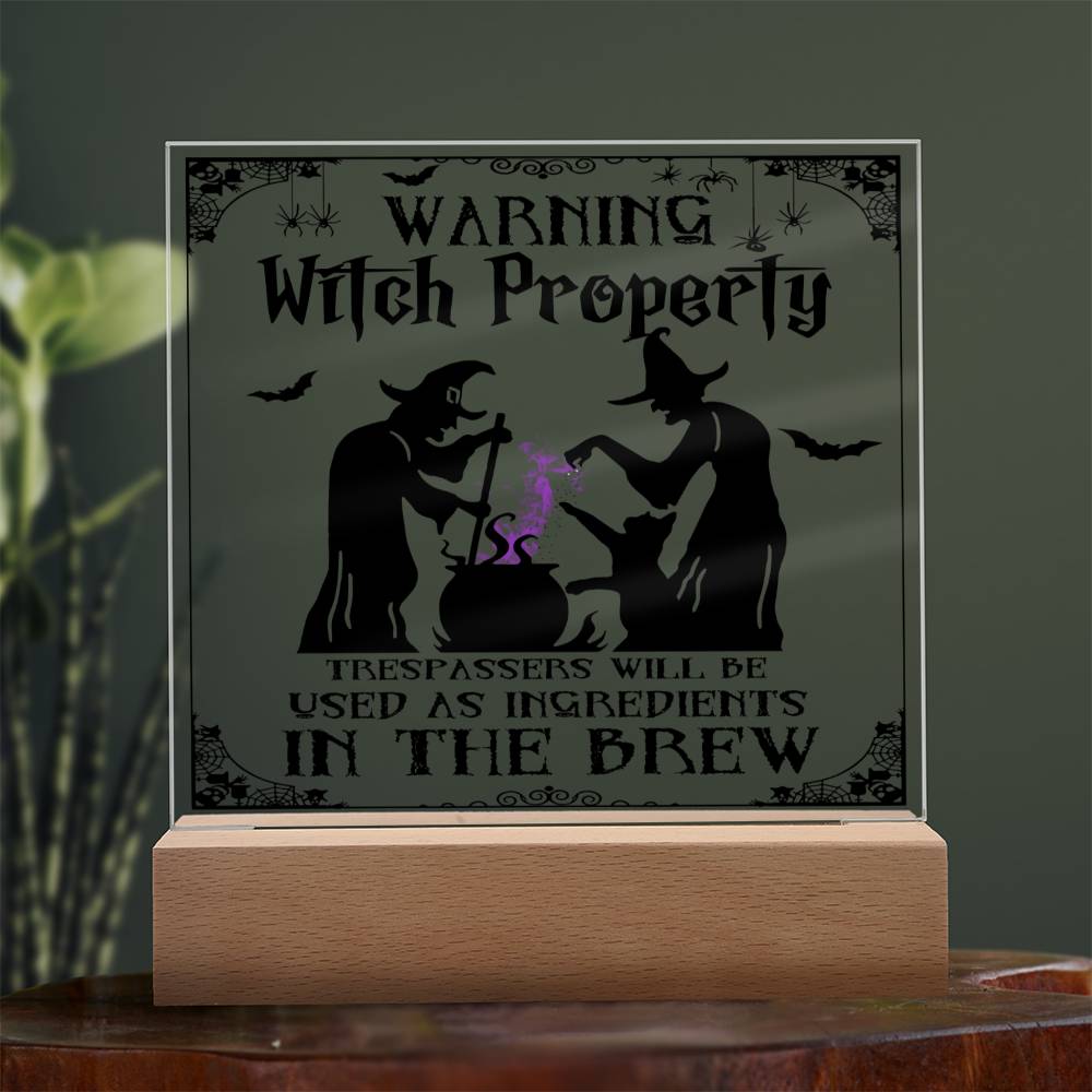 To my Mom - Halloween Warning Witch Property - LED Acrylic Plaque