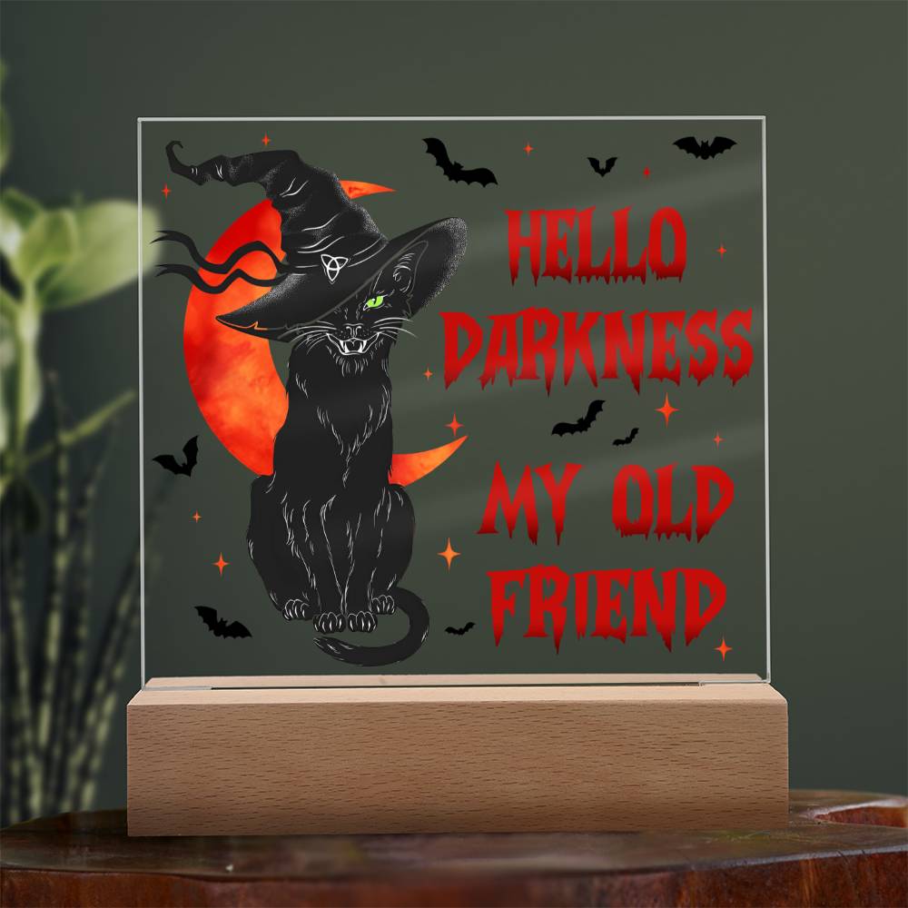 Mother gifts - Hello Darkness my old friend - LED ACrylic Plaque